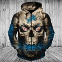 Detroit Lions 3D Hoodie Skull