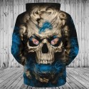 Detroit Lions 3D Hoodie Skull