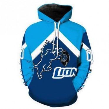 Detroit Lions 3D Hoodie Unique Blue