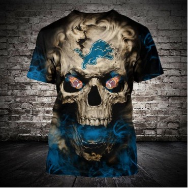Detroit Lions 3D T-shirt Skull