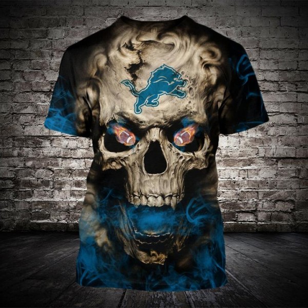 Detroit Lions 3D T-shirt Skull