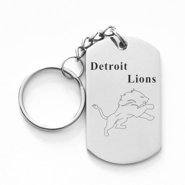 Detroit Lions Titanium Steel Keychain