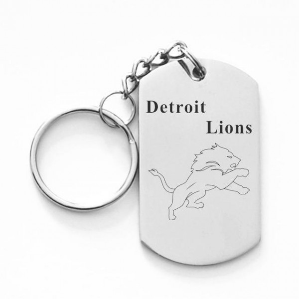 Detroit Lions Titanium Steel Keychain