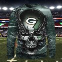 Green Bay Packers 3D Hoodie Chains Skull