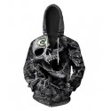 Green Bay Packers 3D Hoodie Gray Skull