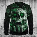 Green Bay Packers 3D Hoodie Green Skull