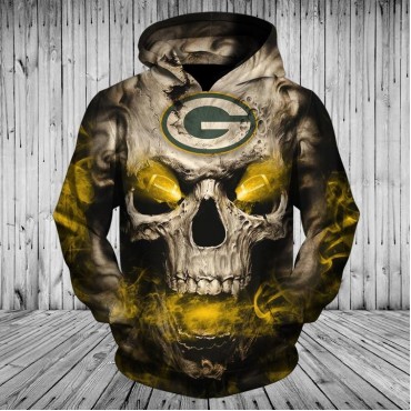 Green Bay Packers 3D Hoodie Hot Skull