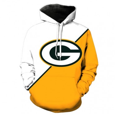 Green Bay Packers 3D Hoodie White Yellow