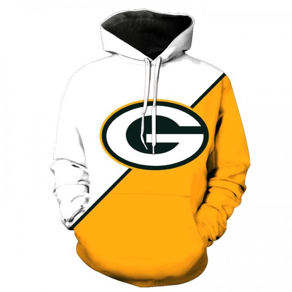 Green Bay Packers 3D Hoodie White Yellow