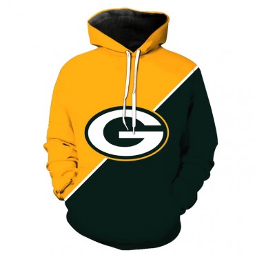 Green Bay Packers 3D Hoodie Yellow Blue