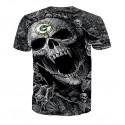 Green Bay Packers 3D T-shirt Gray Skull