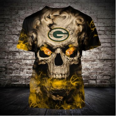Green Bay Packers 3D T-shirt Hot Skull