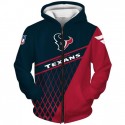 Houston Texans 3D Hoodie Black Red Net