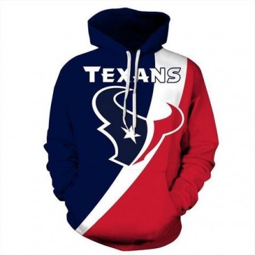 Houston Texans 3D Hoodie Blue White Red