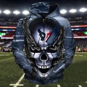 Houston Texans 3D Hoodie Chains Skull