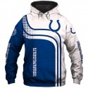 Indianapolis Colts 3D Hoodie White Blue