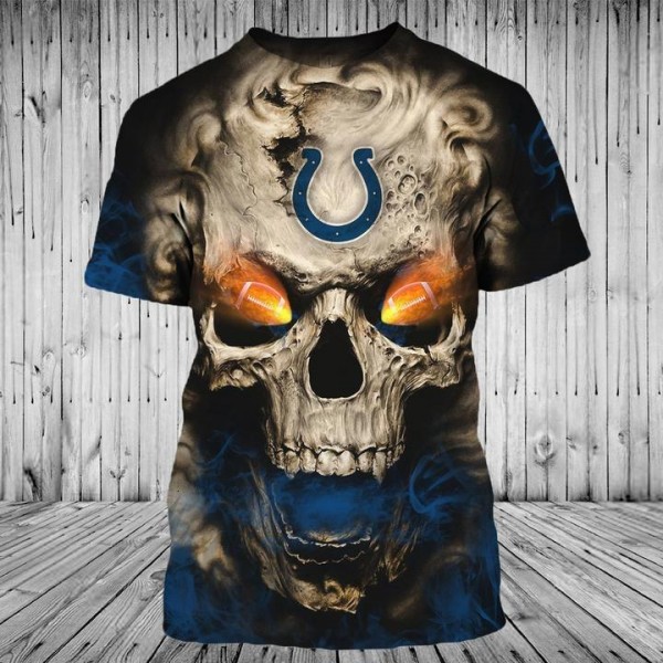 Indianapolis Colts 3D T-Shirt Skull