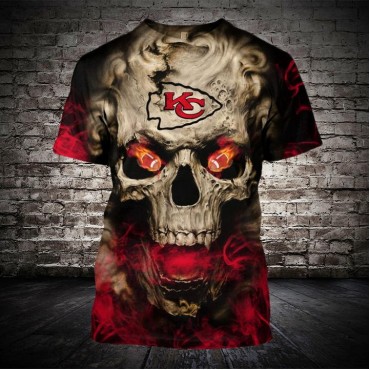 Kansas City Chiefs 3D T-Shirt Skull