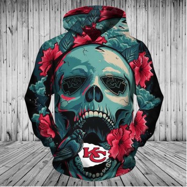 Kansas City Chiefs Hoodie 3D Flowers