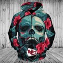 Kansas City Chiefs Hoodie 3D Flowers