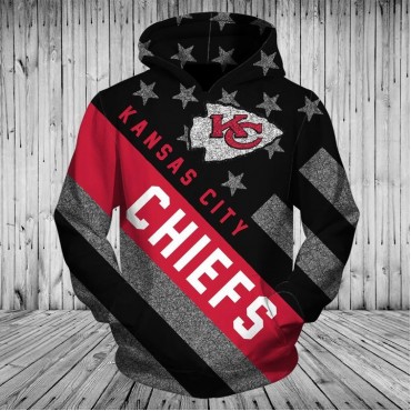 Kansas City Chiefs Hoodie 3D Grey Flag