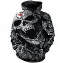 Kansas City Chiefs Hoodie 3D Grey Skull