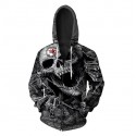 Kansas City Chiefs Hoodie 3D Grey Skull