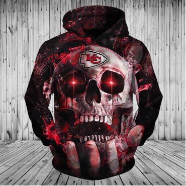 Kansas City Chiefs Hoodie 3D Hot Skull