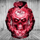 Kansas City Chiefs Hoodie 3D Skull