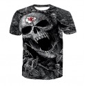 Kansas City Chiefs T-Shirt 3D Grey Skull