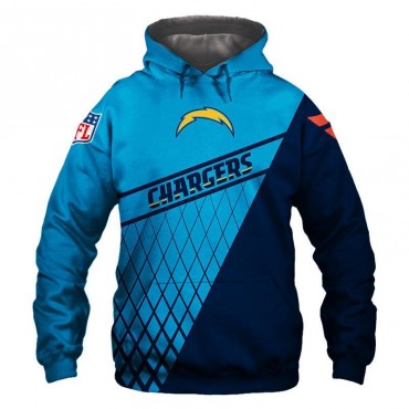 Los Angeles Chargers 3D Hoodie Blue Net