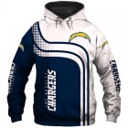 Los Angeles Chargers 3D Hoodie Blue and White