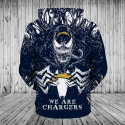 Los Angeles Chargers 3D Hoodie Horror Movie Venom