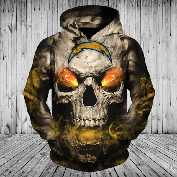 Los Angeles Chargers 3D Hoodie Hot Skull