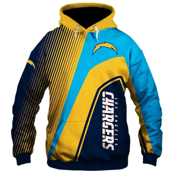 Los Angeles Chargers 3D Hoodie Stripe