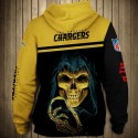 Los Angeles Chargers 3D Hoodie Yellow and Black