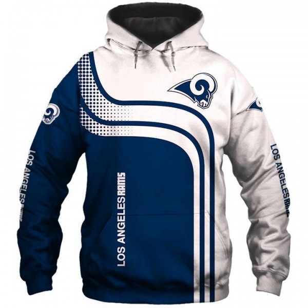 Los Angeles Rams 3D Hoodie Blue Line