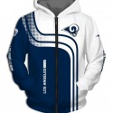 Los Angeles Rams 3D Hoodie Blue Line