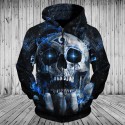 Los Angeles Rams 3D Hoodie Blue Skull