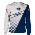 Los Angeles Rams 3D Hoodie Blue White Net