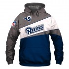 Los Angeles Rams 3D Hoodie Gray and Blue