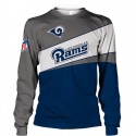 Los Angeles Rams 3D Hoodie Gray and Blue