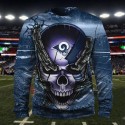 Los Angeles Rams 3D Hoodie Grey Skull