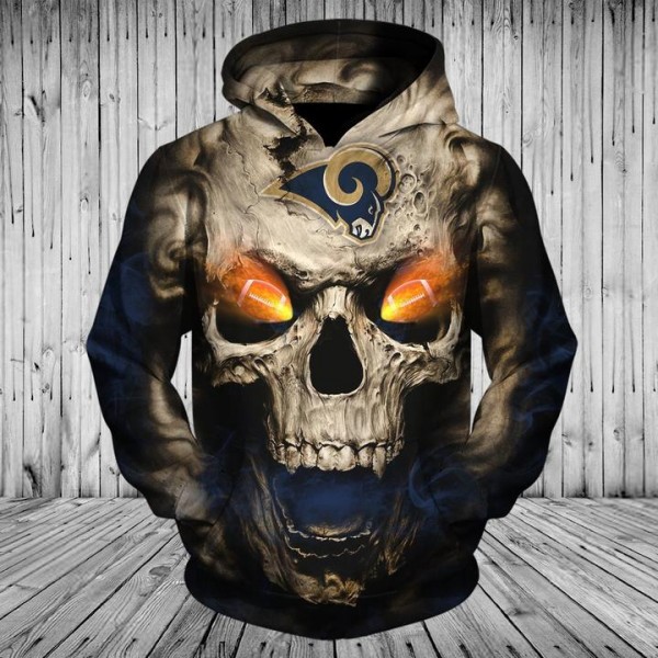 Los Angeles Rams 3D Hoodie Hot Skull