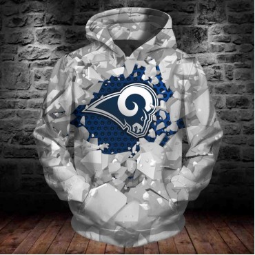 Los Angeles Rams 3D Hoodie Ice