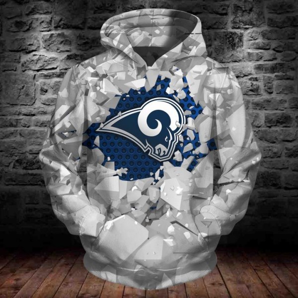 Los Angeles Rams 3D Hoodie Ice