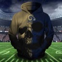 Los Angeles Rams 3D Hoodie Skull