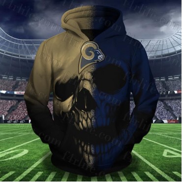 Los Angeles Rams 3D Hoodie Skull