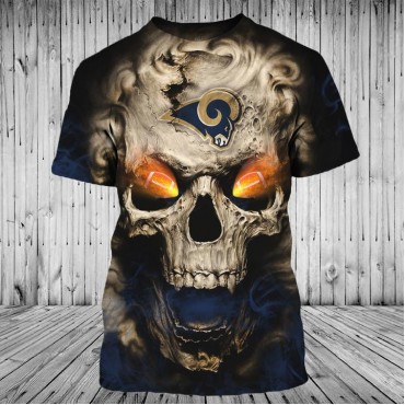Los Angeles Rams 3D T-Shirt Skull