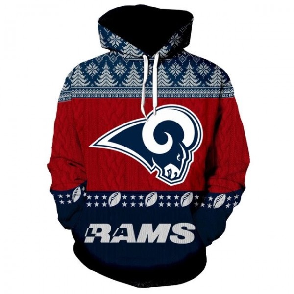 Los Angeles Rams Classic Red 3D Hoodies